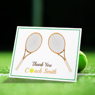 Personalise Tennis Coach Thank You Card