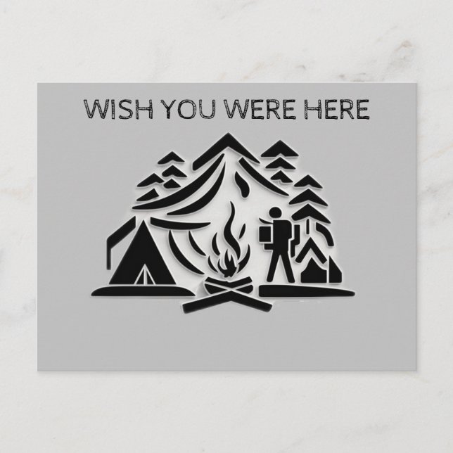 Personalise Text Camping Travel Postcard (Front)