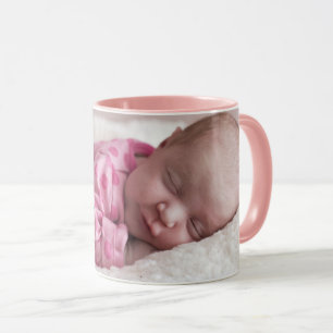 Personalise Text Custom Baby Photo Coffee Pink Mug