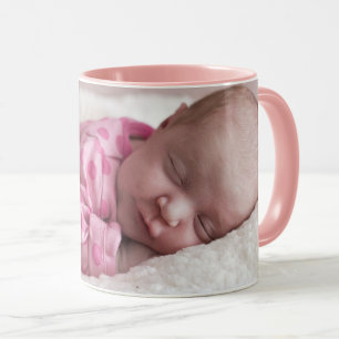 Personalise Text Custom Baby Photo Coffee Pink Mug