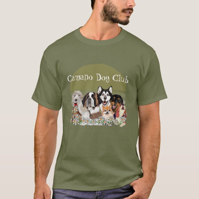 Personalise Text Dog Pack Club T-Shirt (Front)