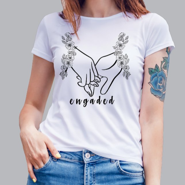 Personalise Text Engaded Bride T-shirt (Creator Uploaded)