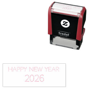 personalise text red self-inking stamp