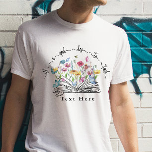 Personalise Text Watercolor Flower Teacher T-Shirt