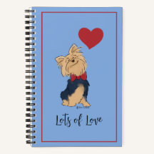 Personalise Text Yorkie Bow Tie and Heart Custom