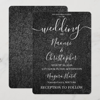 Personalise: Texturised Grey Grunge Wedding Invitation