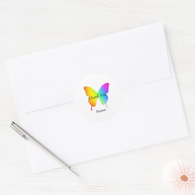 Personalise Thank You Butterfly Envelope Seal  (Envelope)