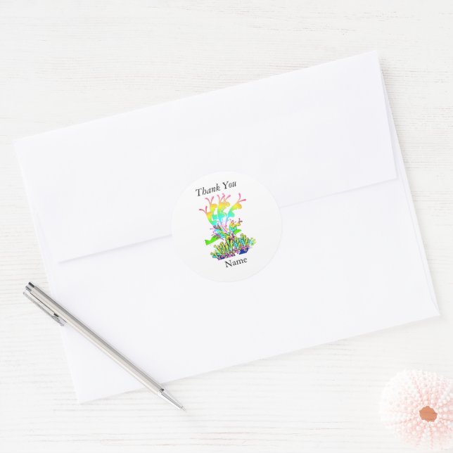 Personalise Thank You Floral Envelope Seal  (Envelope)