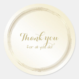 Personalise: "Thank you for all you do" Simple Classic Round Sticker