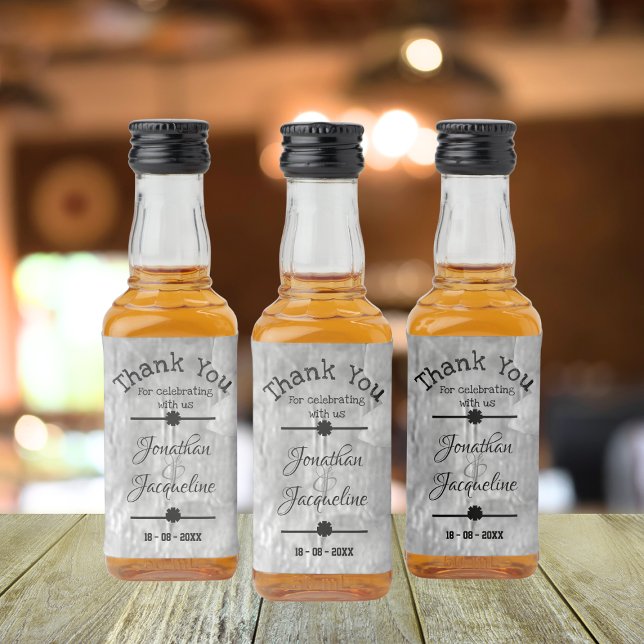 Personalise Thank You For Celebrating With Us Mini Liquor Bottle Label (Personalized 'Thank You For Celebrating With Us' - Mini Liquor Bottle Labels.)