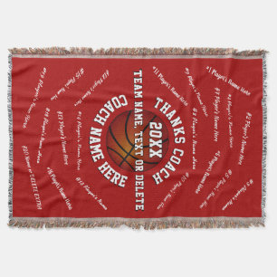 Personalise Thank You Gifts for Basketball Coaches Throw Blanket