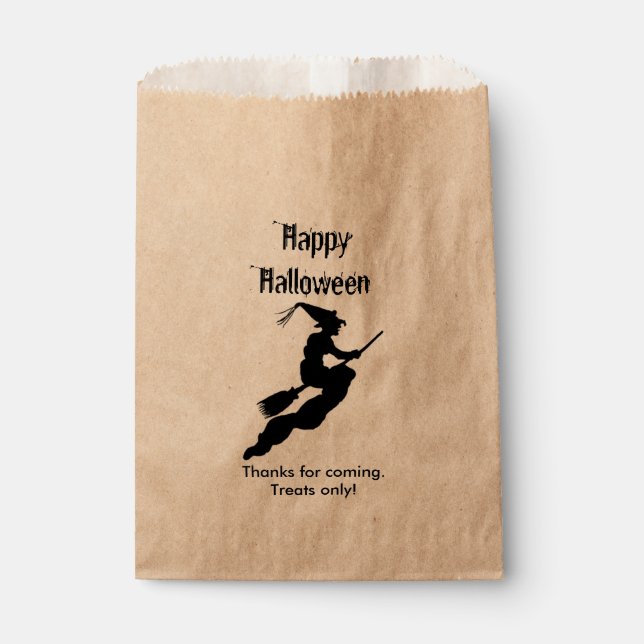 Personalise Thank You, Happy Halloween - Witch Favour Bags (Front)