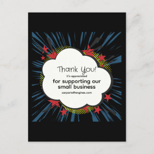 Personalise "Thank You" with "zappy" background Postcard