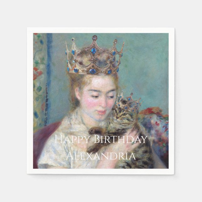 PERSONALISE The Prince and Me Happy Birthday Napkin (Front)