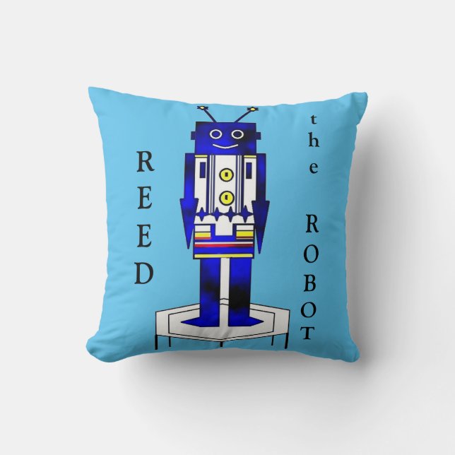Personalise "the ROBOT" 16 x 16 Throw Pillow (Front)