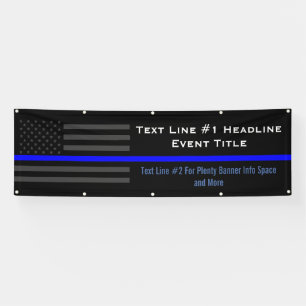 Personalise Thin Blue Line USA Flag Medium Display Banner