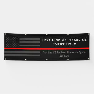 Personalise Thin Red Line USA Flag Medium Display Banner