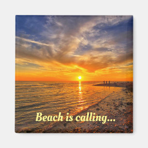 Personalise this 2 Inch Square Beach Magnet