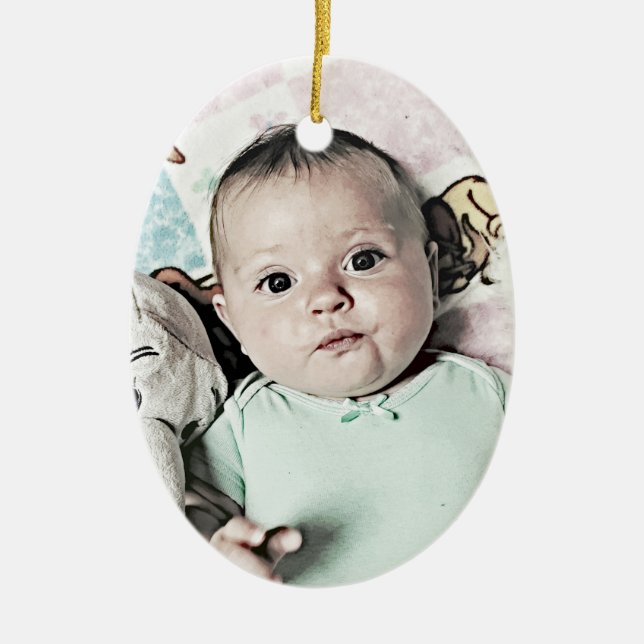 Personalise this 2 Sided Cute Baby Ornament (Front)