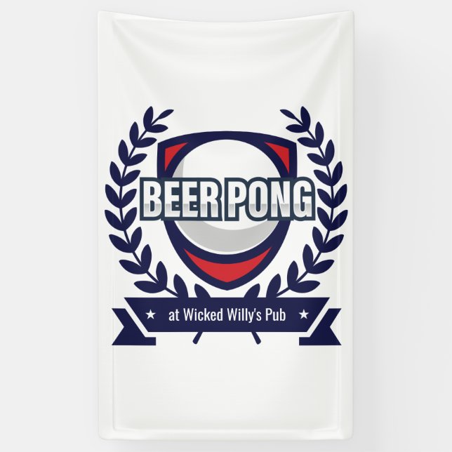 Personalise This Beer Pong Logo Banner (Vertical)