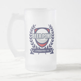Personalise This Beer Pong Logo Frosted Glass Beer Mug
