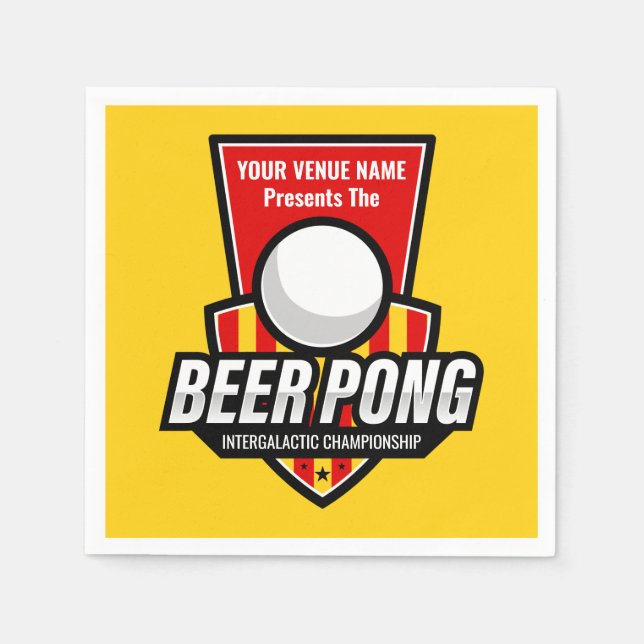 Personalise This Beer Pong Logo Napkin (Front)
