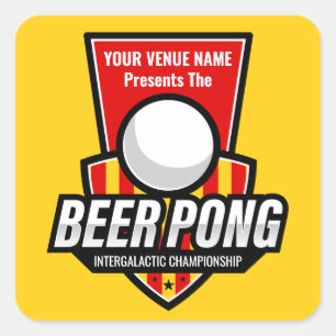 Personalise This Beer Pong Logo Square Sticker