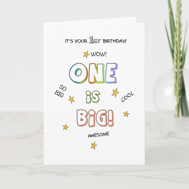 Personalise This BIG 1st BIRTHDAY Card (Front)