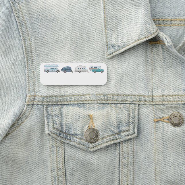 Personalise this Camping Camper Trailer Recreation Name Tag (In Situ)