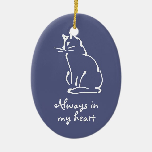 Personalise this Cat Memorial Ornament (Front)