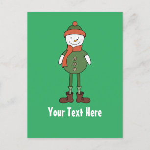 Personalise this Cool Snowman Holiday Postcard