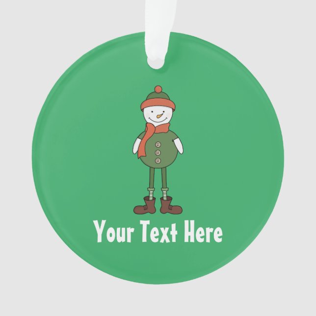 Personalise this Cool Snowman Ornament (Front)