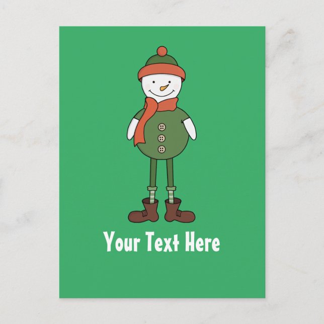 Personalise this Cool Snowman Postcard (Front)