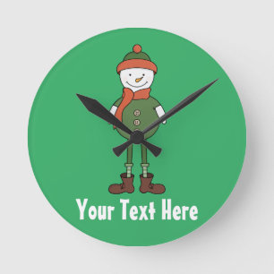Personalise this Cool Snowman Round Clock