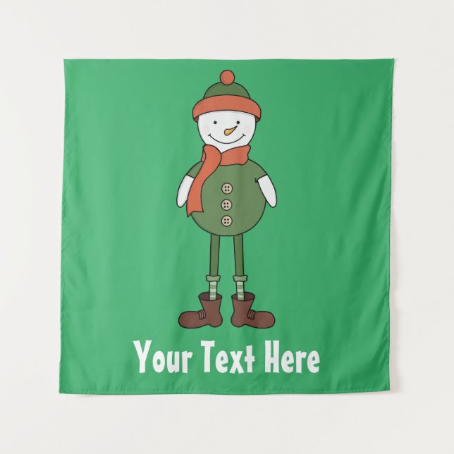 Personalise this Cool Snowman Tapestry (Front)