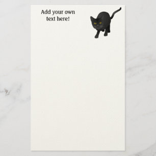 Personalise this cute Black Cat Stationery