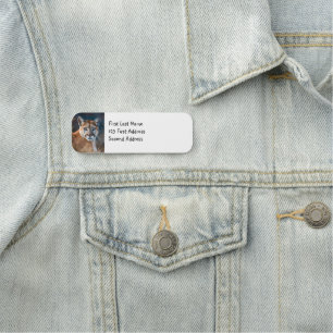 Personalise this Cute Cougar Mountain Lion Cat Name Tag