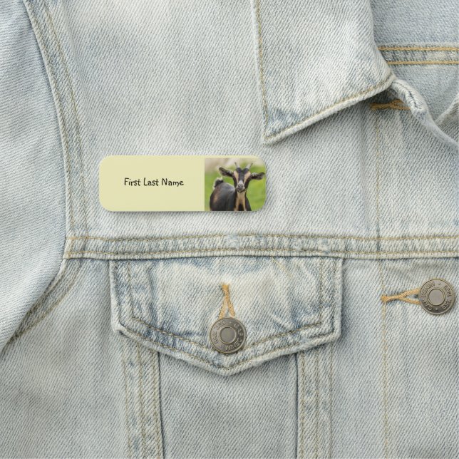 Personalise this Cute Farm Animal Goat  Name Tag (In Situ)