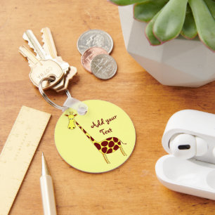 Personalise this Cute Giraffe Design Keychain