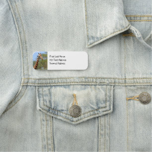 Personalise this Cute Giraffe Wildlife Animal Art Name Tag