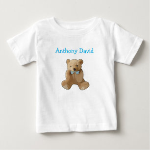 Personalise this cute Organic Teddy bear Baby T T-Shirt