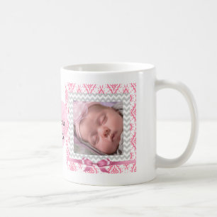 Personalise this cute Pink Framed Photos Heart Coffee Mug