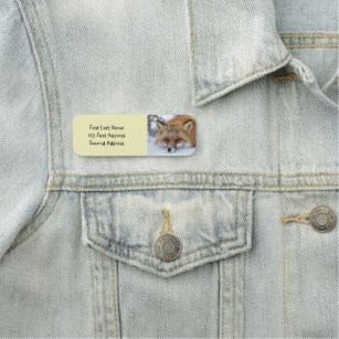 Personalise this Cute Sleeping Fox Animal Nature Name Tag