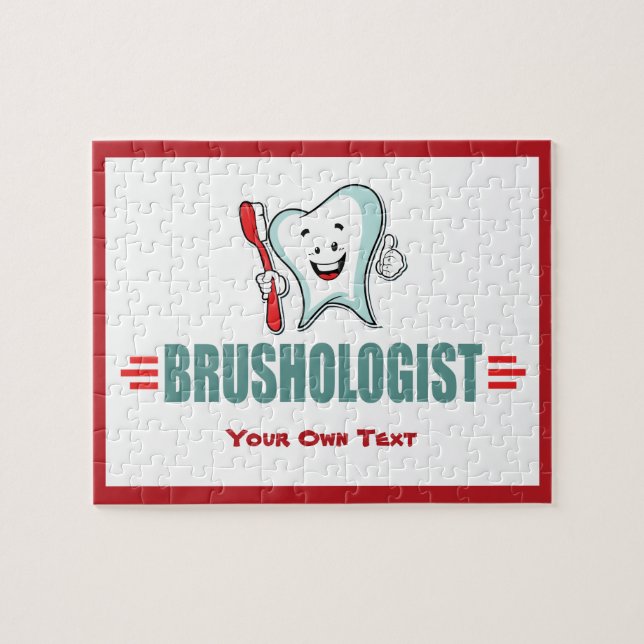 Personalise This Funny Brushing Your Teeth Jigsaw Puzzle (Horizontal)