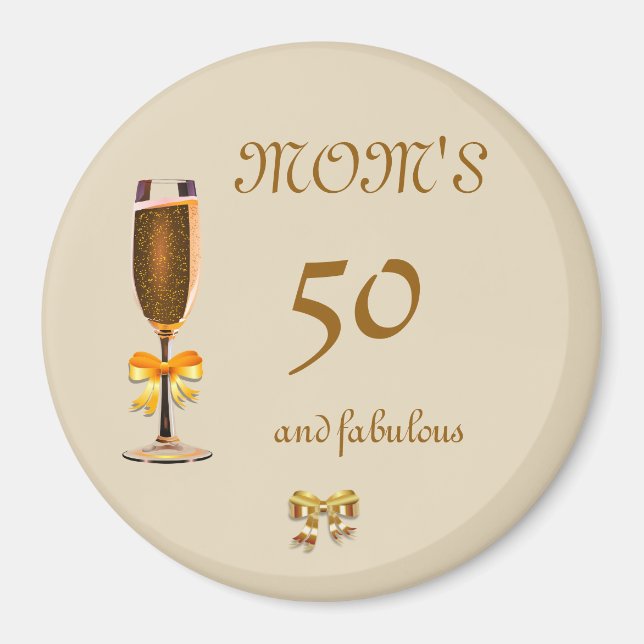 Personalise this Happy 50th Birthday Mum Magnet (Front)