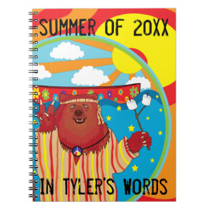 Personalise this  Happy Camper Bear Note Book