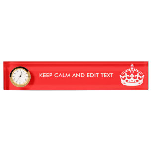 Personalise this Keep Calm And Your Text Nameplate