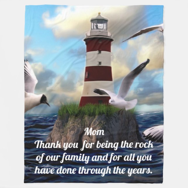Personalise this Lighthouse Fleece Blanket (Front)