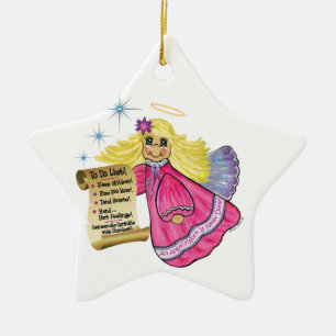 Personalise This Little Angel's To Do List Ceramic Tree Decoration