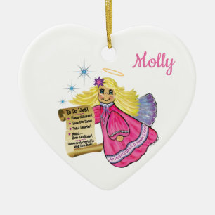 Personalise This Little Angel's To Do List Ceramic Tree Decoration